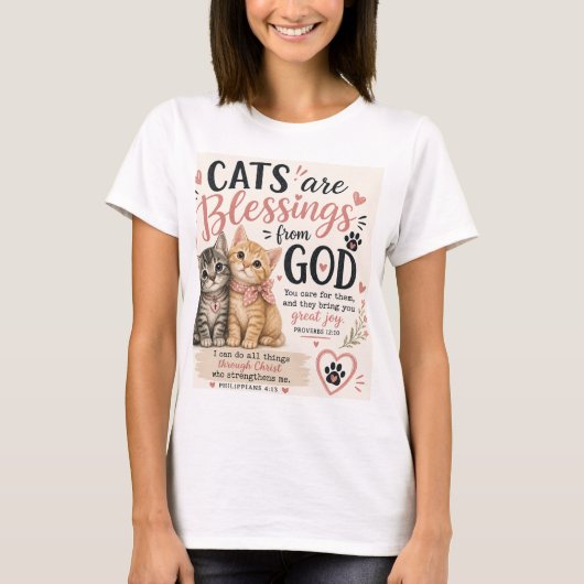 T-shirt Les chats sont une bénédiction.... (Devant)