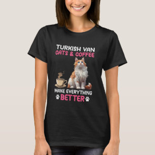 T-SHIRT LES CHATS TURCS DE VAN ET LE CAFÉ RENDENT TOUT MEI