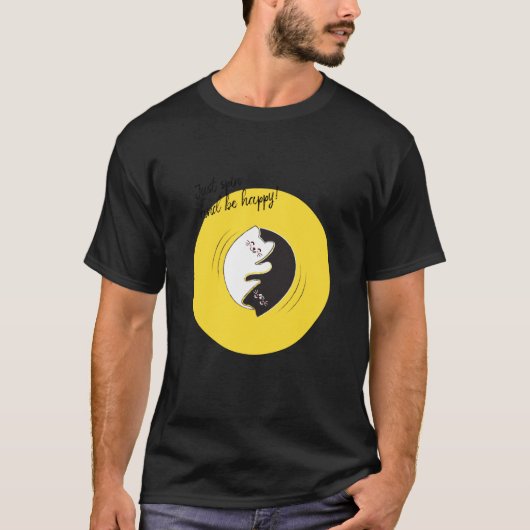T-shirt Les Chats Yin Yang Ne Font Que Tourner Et Être Heu (Devant)
