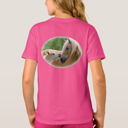 T-shirt Les chevaux de Haflinger poulinent et jument (Dos)