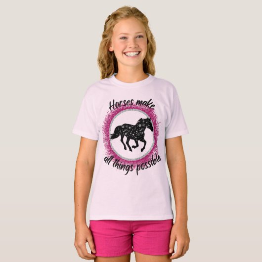 T-shirt Les Chevaux Rendent Toutes Les Choses Possible (Devant entier)