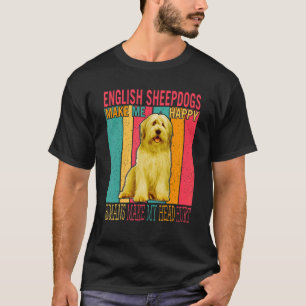 T-shirt Les chiens de mouton anglais vintages rendent heur