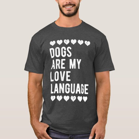 T-shirt Les Chiens Filles Sont Mon Amour Langue Drôle Chie (Devant)
