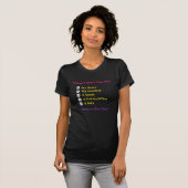 T-shirt Les choses I ne vous doivent pas (le texte jaune) (Devant entier)