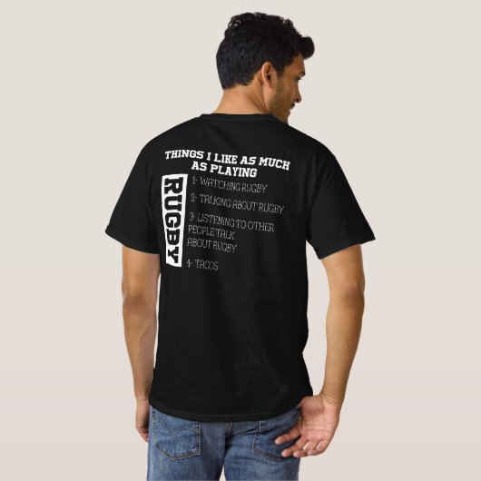 T-shirt Les Choses Que J'Aime Autant Que Jouer Au Rugby (Dos entier)