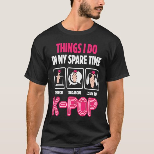 T-shirt Les choses que je fais dans mon temps libre Kpop (Devant)