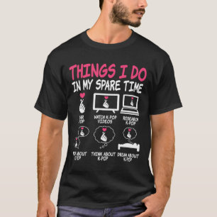 T-shirt Les choses que je fais dans mon temps libre Kpop M