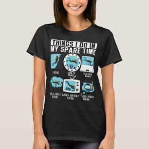 T-shirt Les Choses Que Je Fais Dans Mon Temps Libre Plongé