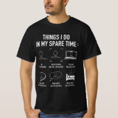 T-shirt Les Choses Que Je Fais Dans Mon Thème Rollercoaste (Devant)