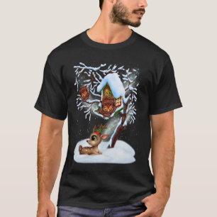 T-shirt Les chouettes et les bébés rennes..