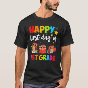 T-shirt Les Chouettes Mignonnes Joyeuses Premier Jour De 1