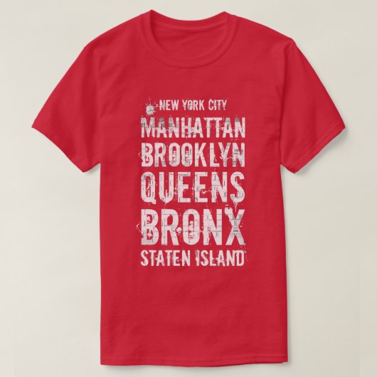T-shirt Les Cinq Boroughs NYC (Design devant)