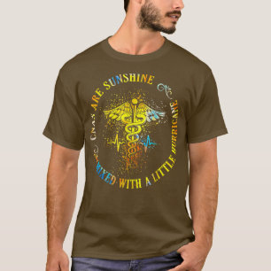 T-shirt Les Cnas Sont Sunshine Midi Ouragan Drôle Infirmiè