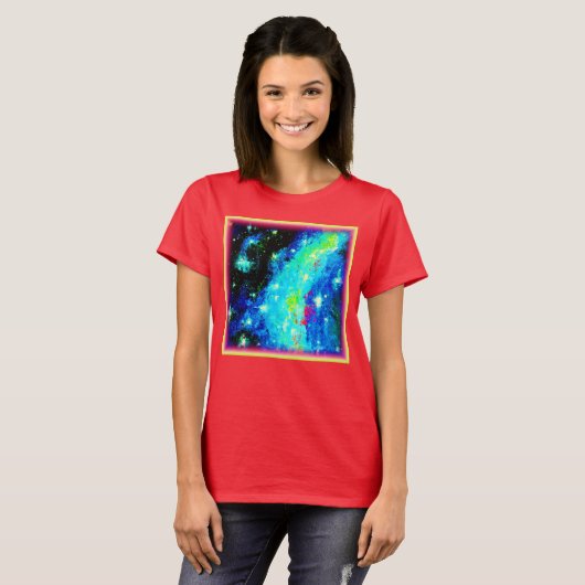 T-shirt Les conceptions cosmiques nébuleuses et spatiales. (Devant entier)