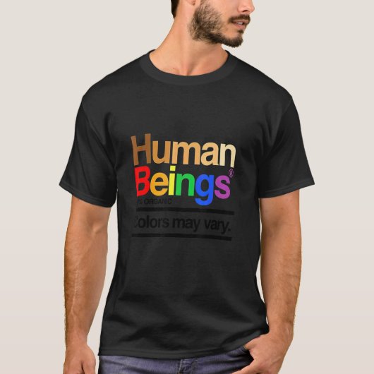 T-shirt Les couleurs des êtres humains varient Blm Noir Lg (Devant)