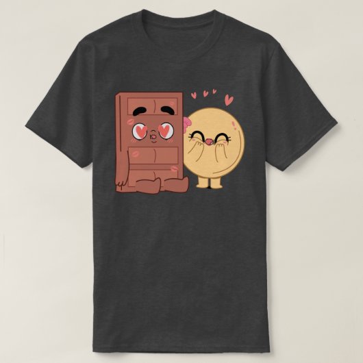 T-shirt Les Couples Choco Et Pancake Aiment La Valentine Q (Design devant)