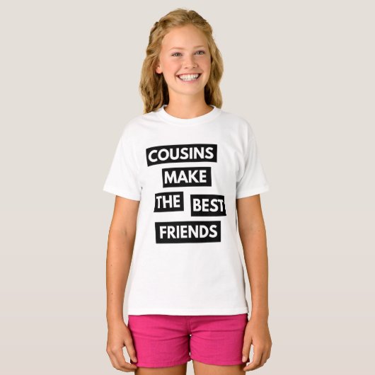 T-shirt Les cousins font les meilleurs amis (Devant entier)