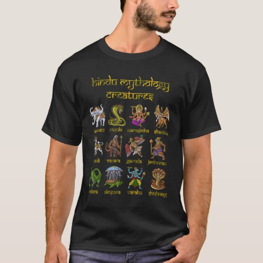 T-shirt Les créatures mythiques hindouistes (Devant)