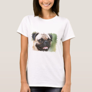 T-shirt Les dames de chien de carlin ont adapté le T-shir