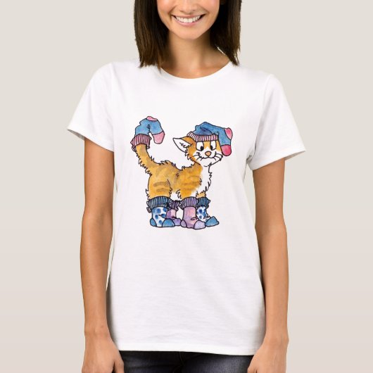 T-shirt Les dames de Kitty de chaussette ont adapté le (Devant)