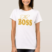 T-shirt Les dames La Parties scintillant Boss Faux Gold Sh (Devant)