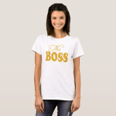 T-shirt Les dames La Parties scintillant Boss Faux Gold Sh (Devant entier)
