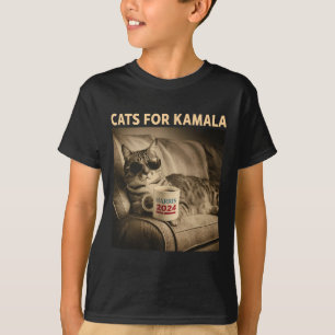 T-shirt Les Dames Pour Kamala Drôle Chat 2024 Président Ka