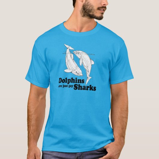 T-shirt Les dauphins sont les requins gais (Devant)