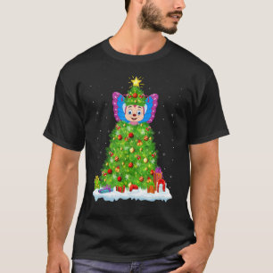 T-shirt Les décorations de Noël illuminent le papillon Pèr