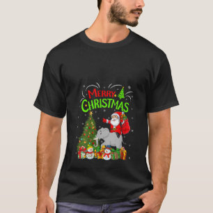 T-shirt Les décorations de Noël illuminent Père Noël équit