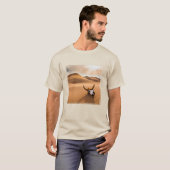 T-shirt Les déserts | Crâne de vache Dunes de sable ondulé (Devant entier)