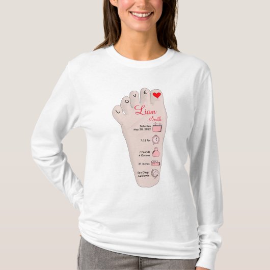 T-shirt Les détails de Birth Stats (Devant)