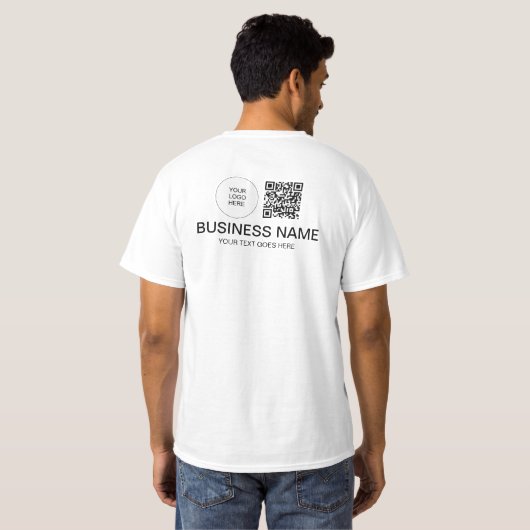 T-shirt Les deux Modèles imprimés latéraux Mens Code QR Lo (Dos entier)