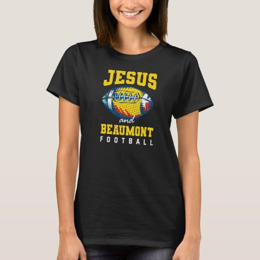 T-shirt Les Dimanche Sont Pour Jesus Et Beaumont Football (Devant)