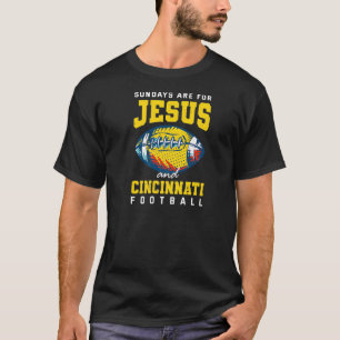 T-shirt Les Dimanche Sont Pour Jésus Et Cincinnati Footbal