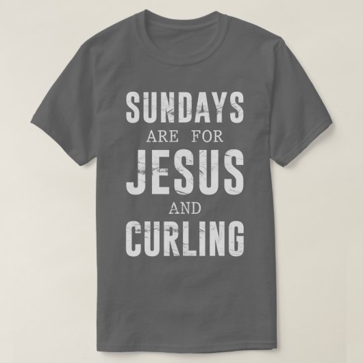 T-shirt Les dimanches Sont Pour Jésus & Curling (Design devant)