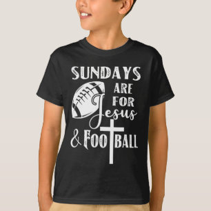 T-shirt Les dimanches sont pour Jésus et le football drôle