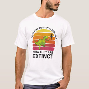 T-shirt les dinosaures ne jouaient pas au golf sur disque 