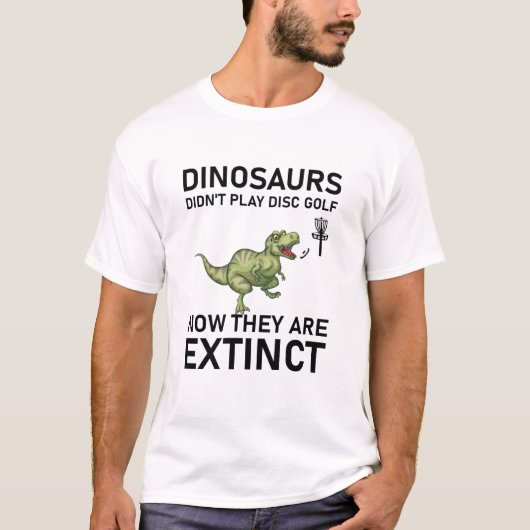 T-shirt les dinosaures ne jouaient pas au golf sur disque (Devant)