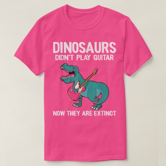 T-shirt Les dinosaures n'ont pas joué à la guitare mainten (Design devant)