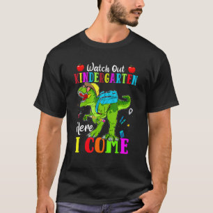 T-shirt Les Dinosaures Veillent À La Maternelle Ici Je Rev