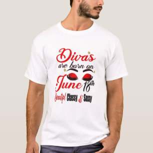 T-shirt Les Divas De Femmes Sont Nées Le 18 Juin Gemini Gi