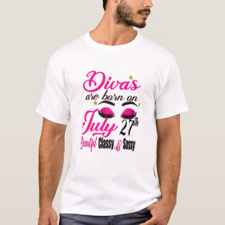 T-shirt Les Divas Femmes Sont Nées Le 27 Juillet Leo Girl 