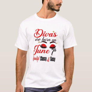 T-shirt Les Divas Femmes Sont Nées Le 7 Juin Gemini Girl A
