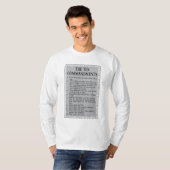 T-shirt Les Dix Commandements La Bible Mens Longue Sleeve (Devant entier)