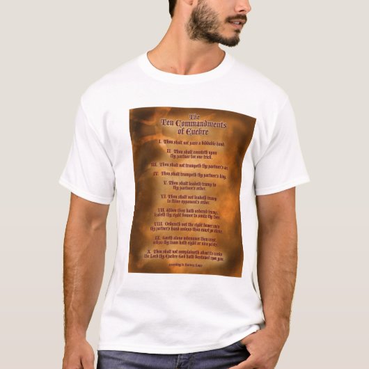 T-shirt Les dizaines Commdments de l'Euchre (Devant)