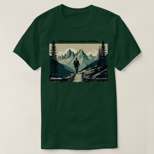 T-shirt Les Dolomites Randonnée Randonnée Au-Delà Explorez (Design devant)