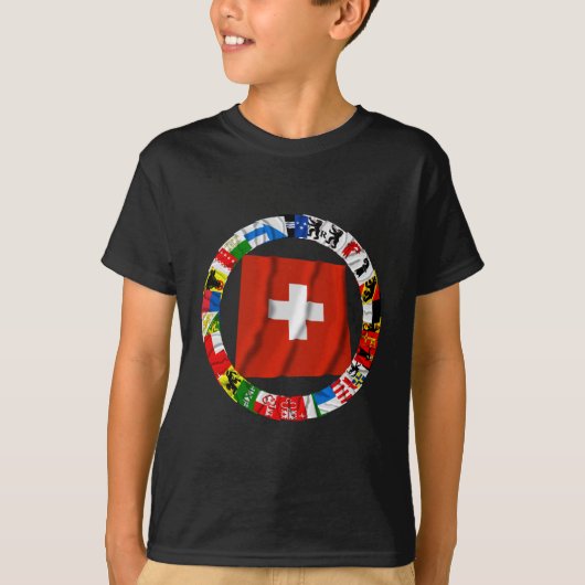 T-shirt Les drapeaux des cantons de la Suisse (Devant)