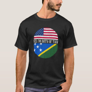T-shirt Les drapeaux des Îles Salomon et des États-Unis Ou