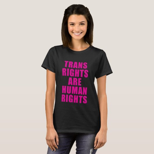 T-SHIRT LES DROITS TRANS SONT DES DROITS HUMAINS (Devant entier)